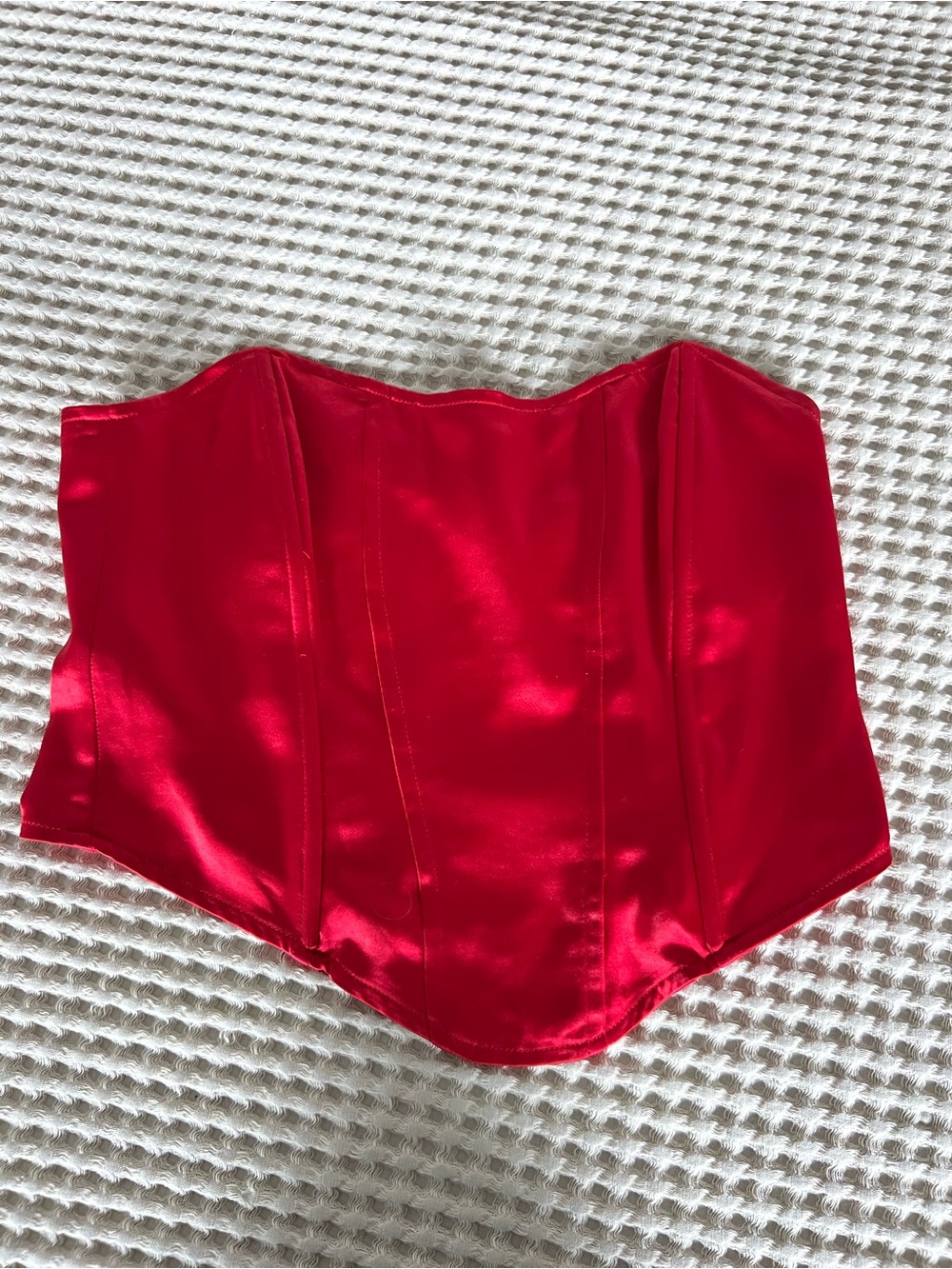 Princess Polly Red Satin Corset Crop Top